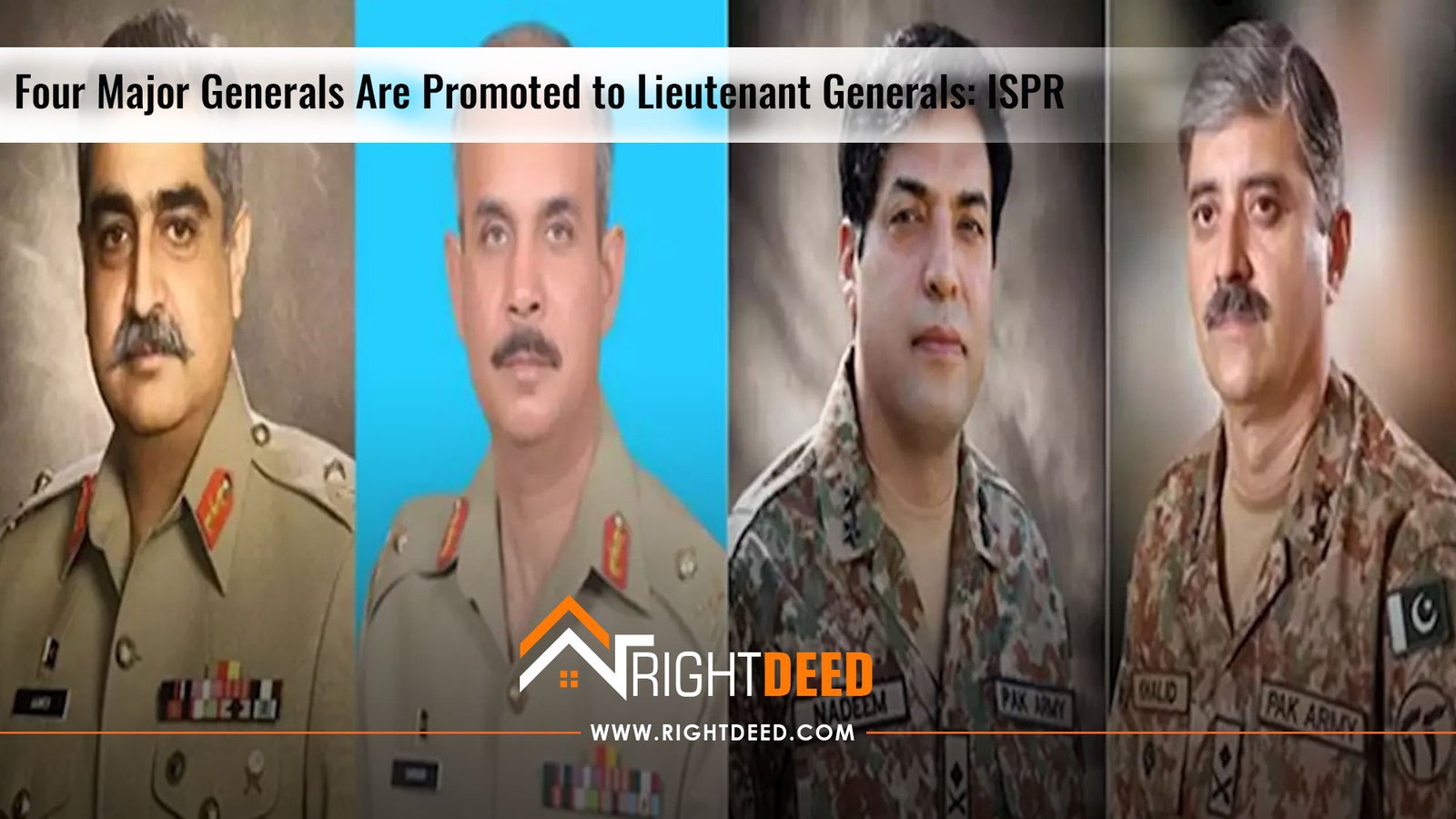 Four Major Generals Are Promoted to Lieutenant Generals: ISPR